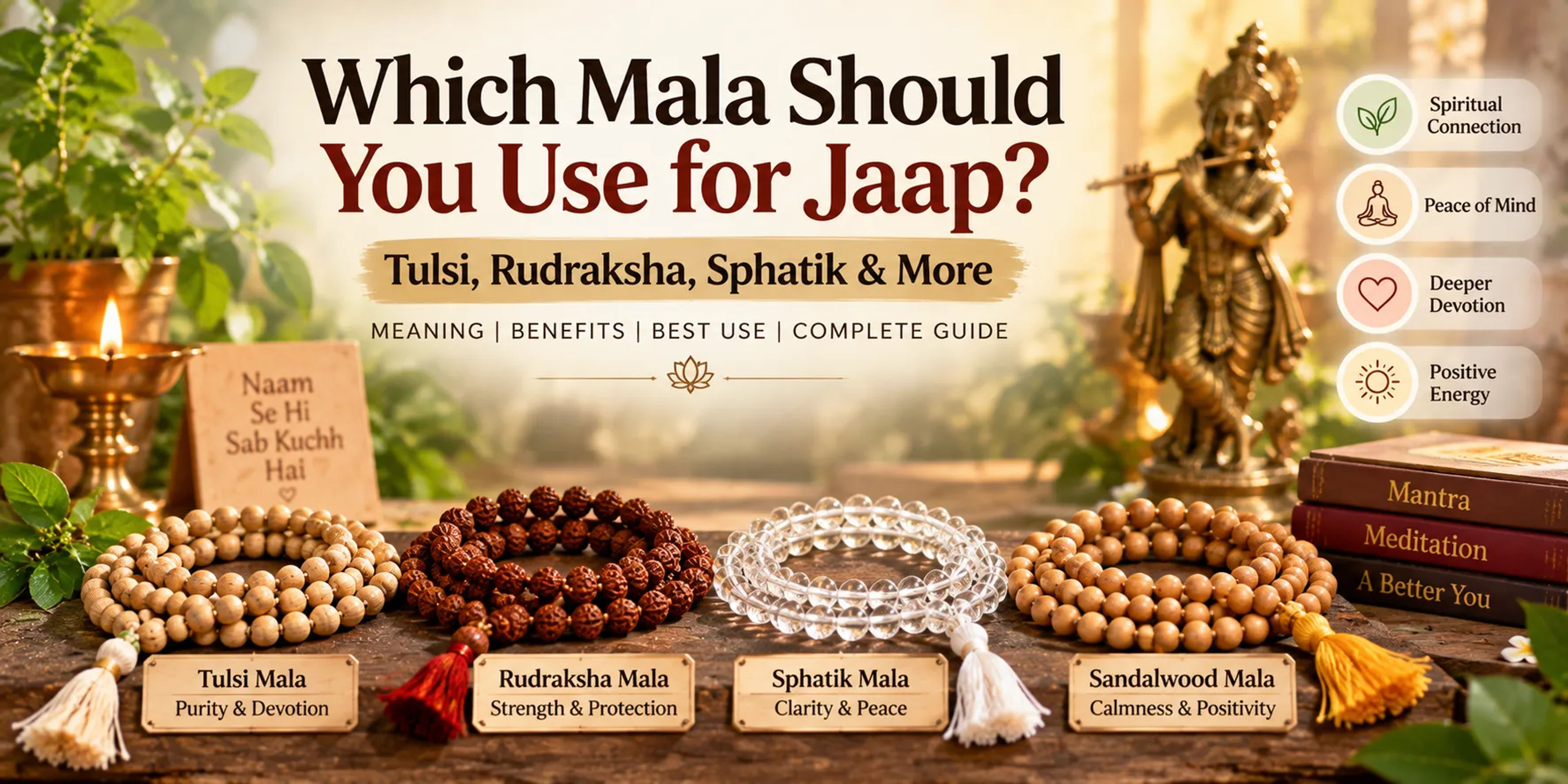 Which Mala Should You Use for Jaap? Tulsi, Rudraksha, Sphatik & More guide cover thumbnail