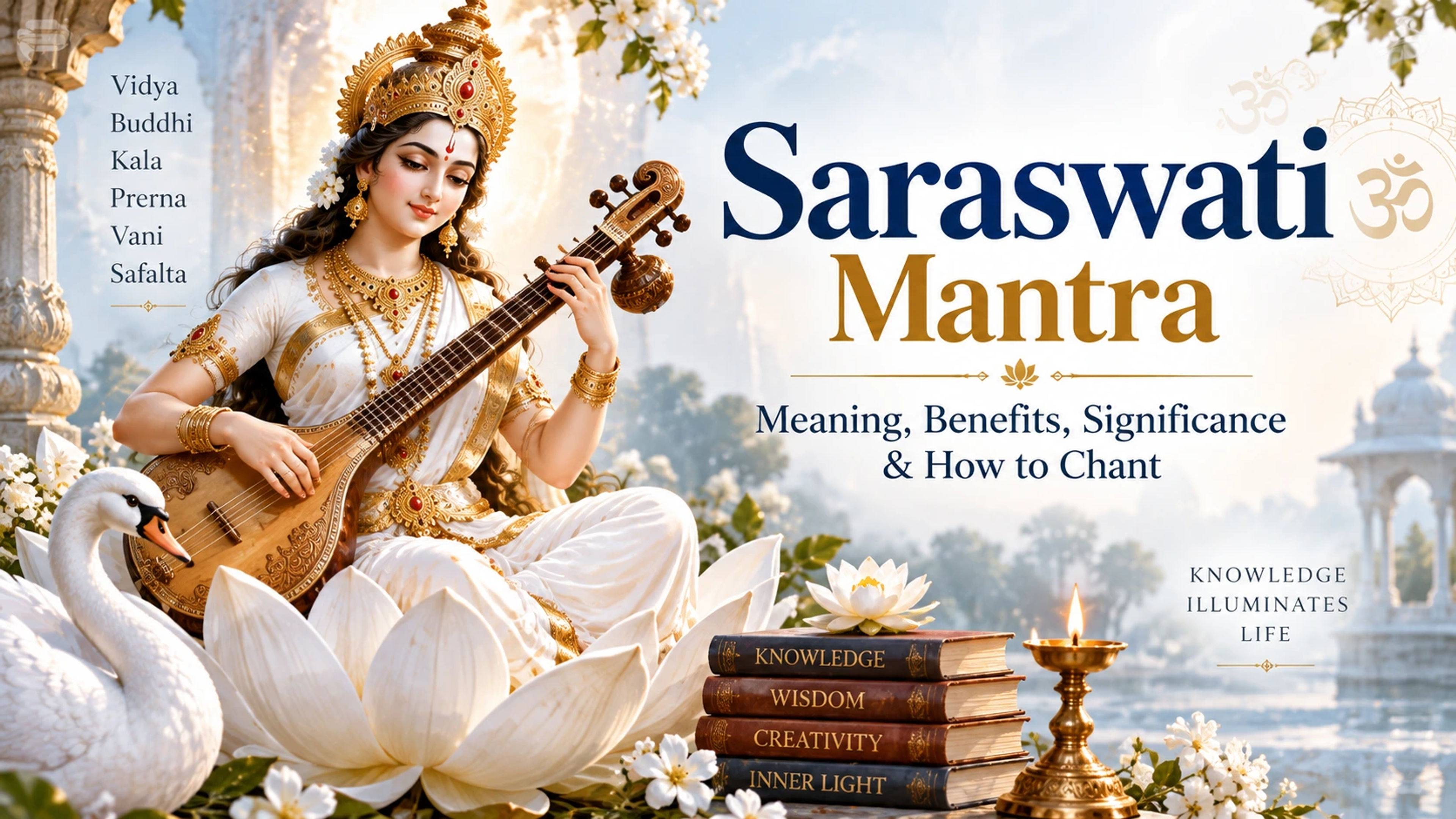 Saraswati Mantra: Meaning, Benefits, Significance & How to Chant guide cover thumbnail