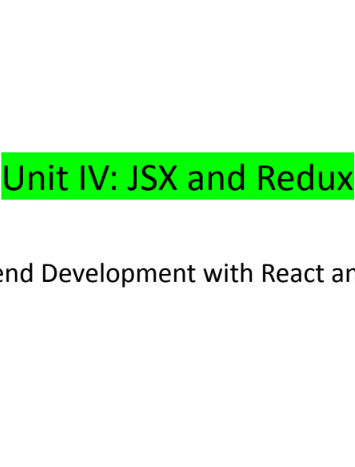 Unit 4, Front End Development