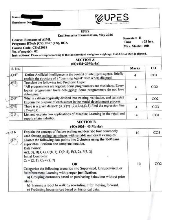 End-Sem 2026(May)[CSE], Elements of AIML