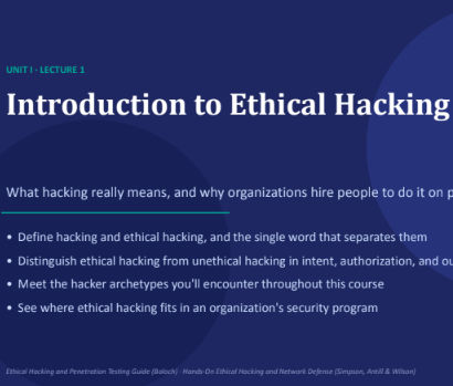 Unit 1, Ethical Hacking & Penetration Testing
