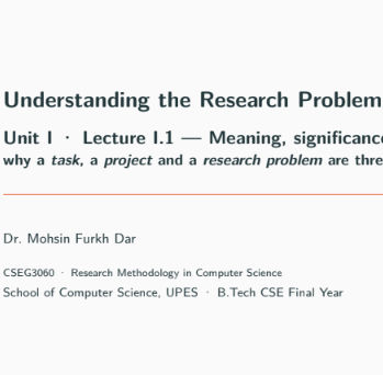 Unit 1, Research Methodology in CS