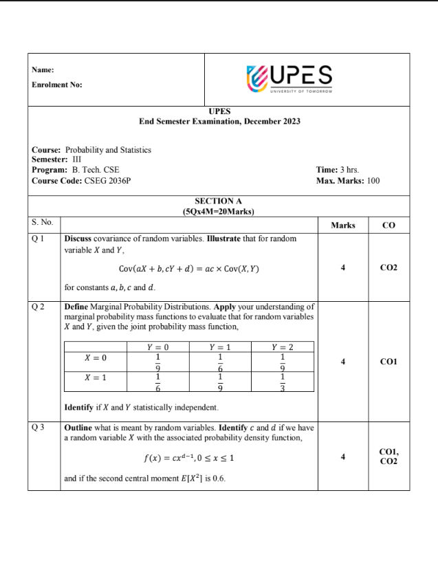 End-Sem 2023(Dec)[CSE], Probability, Entropy, and MC Simulation