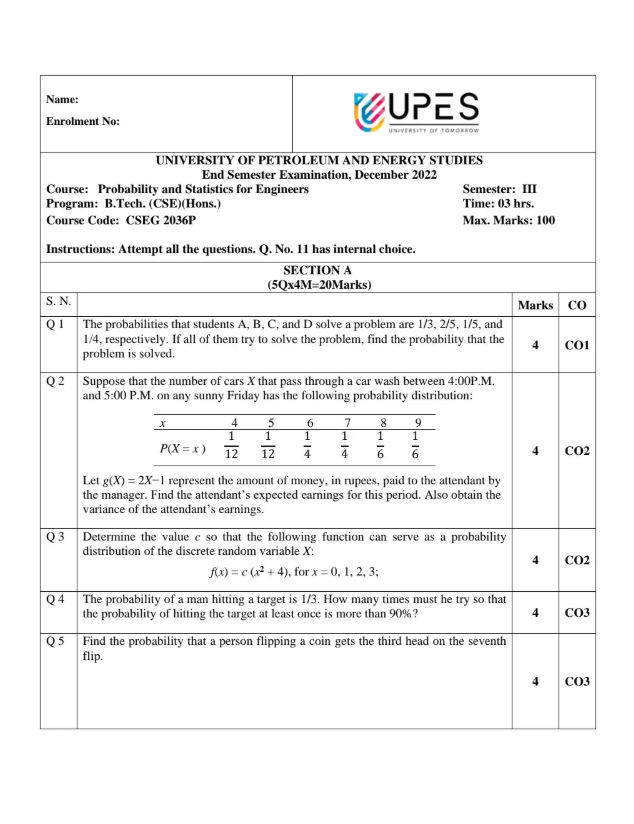 End-Sem 2022(Dec)[CSE], Probability, Entropy, and MC Simulation