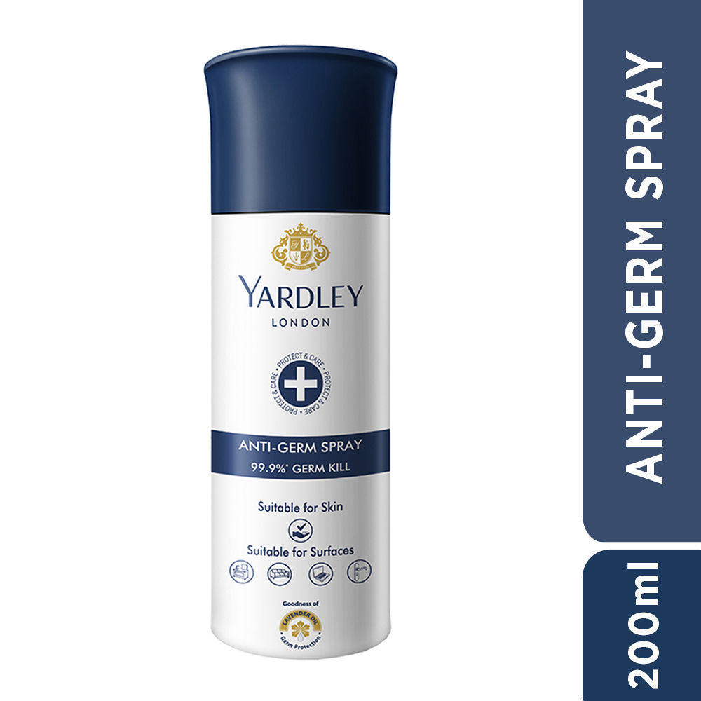 Yardley London Anti-Germ spray 200 ml, Suitable for Skin and surfaces