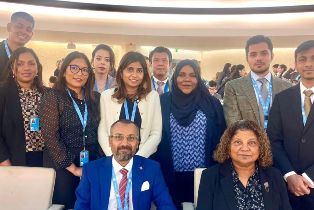 Maldives delegation was led by the Minister of State for Foreign Affairs, Sheryna Abdul Samad