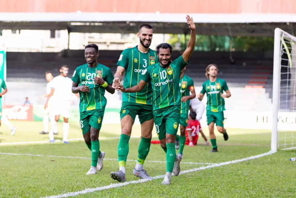 Hampu celebrates after scoring against Green Streets in an earlier game of the league