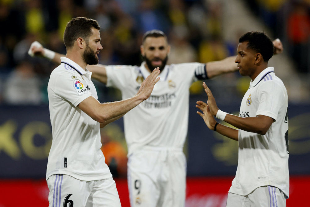 ރެއާލްގެ ފުރަތަމަ ލަނޑު ޖެހުމަށްފަހު ނަޗޯ ރޮޑްރިގޯ އަދި ބެންޒެމާއާއެކު އުފާފާޅުކުރަނީ