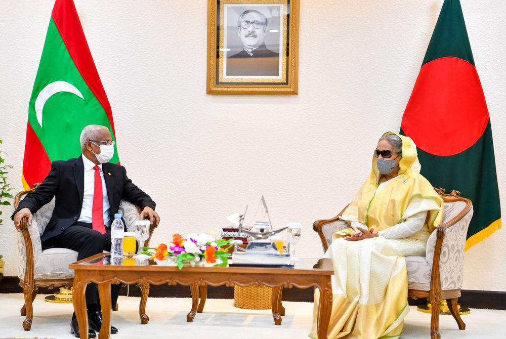 ރައީސުލްޖުމްހޫރިއްޔާ ބަންގްލަދޭޝްގެ ބޮޑުވަޒީރާއެކު ބޭއްވެވި ބައްދަލުކުރެއްވުމުގެ ތެރެއިން،