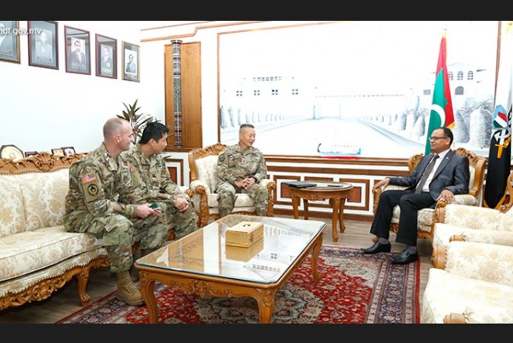 Defence Minister Adam Shareef in a meeting with officers of the MNDF