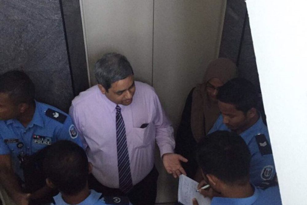 lawyer Maumoon Hameed at Dhiggaru Constituency MP Ahmed Faris Maumoon's apartment