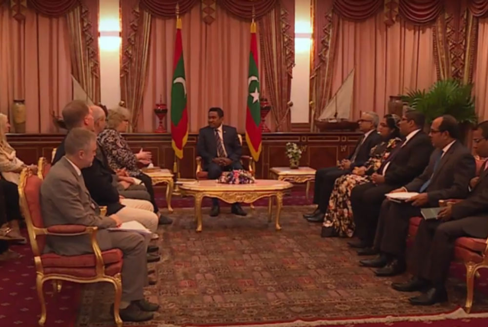 އިޔޫ ޕަލަމެންޓުގެ ވަފްދު ރައީސް ޔާމިން އާ ބައްދަލު ކުރައްވަނީ 