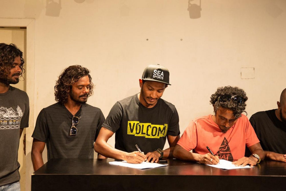 During the signing ceremony with Sea Sports