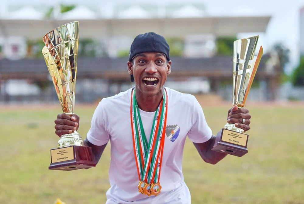 Hussain Fazeel set a new national record, the third he has set, for the 10-kilometre run