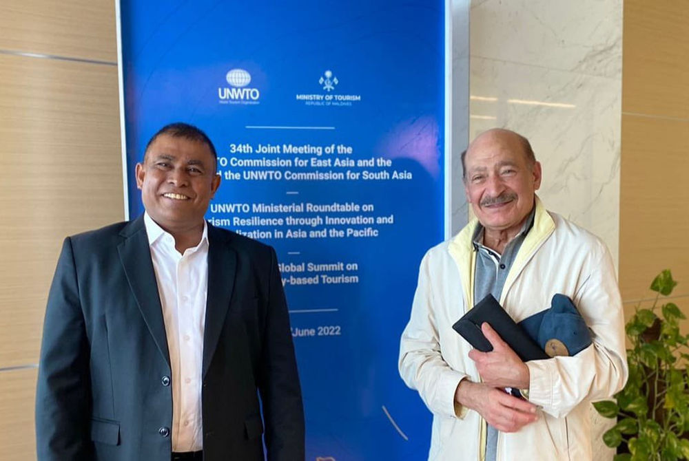 Renown Tourism expert, Professor Jafar Jafari arrived in Maldives for the UNWTO Global Tourism Summit