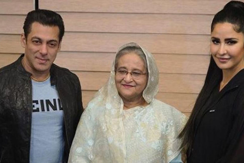 ސަލްމާން، ކެޓްރީނާ، ބޮޑުވަޒީރު ޝޭހް ހަސީނާއެކު