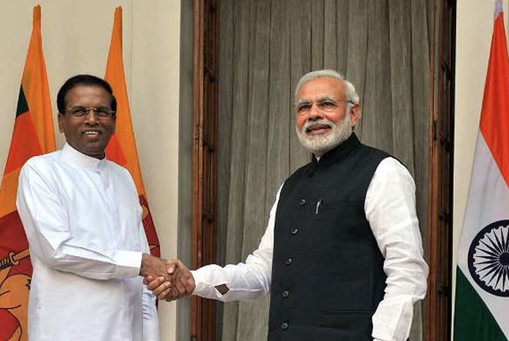 އިންޑިއާގެ ބޮޑު ވަޒީރު މޯދީ ސްރިލާންކާ އަށް ކުރެއްވި ދަތުރުފުޅުގައި ރައީސް ސިރިސޭނާއާ އެކު