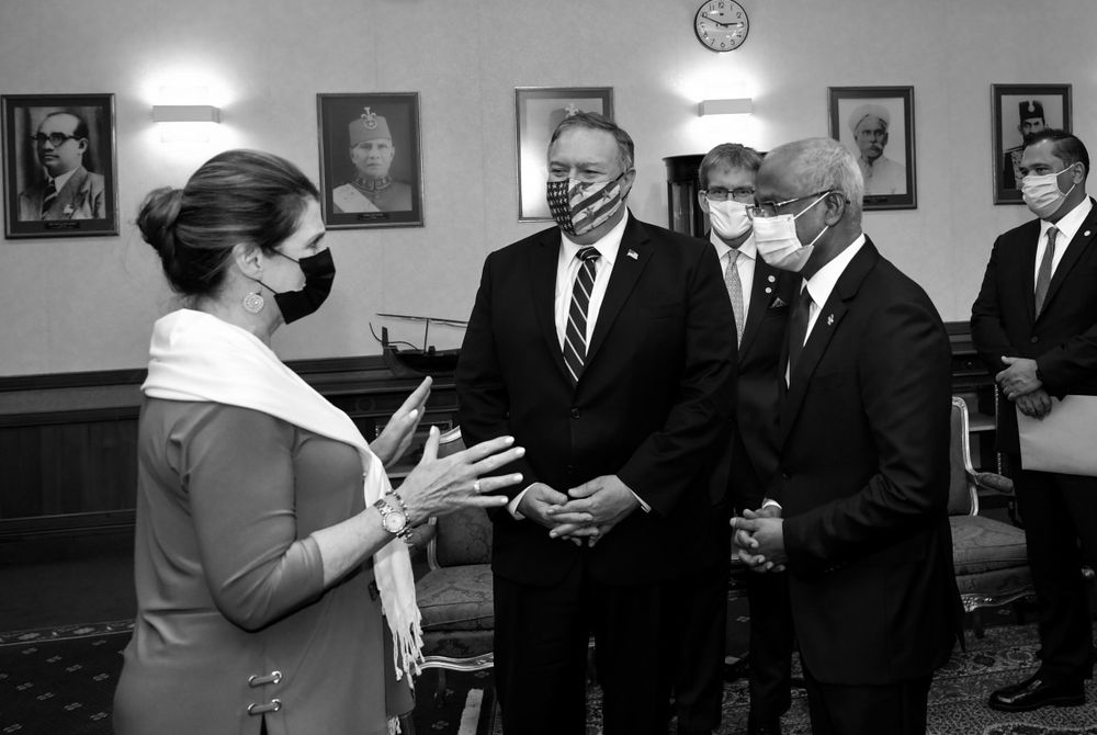 President Ibrahim Mohamed Solih with US Secretary of State, Mike Pompeo