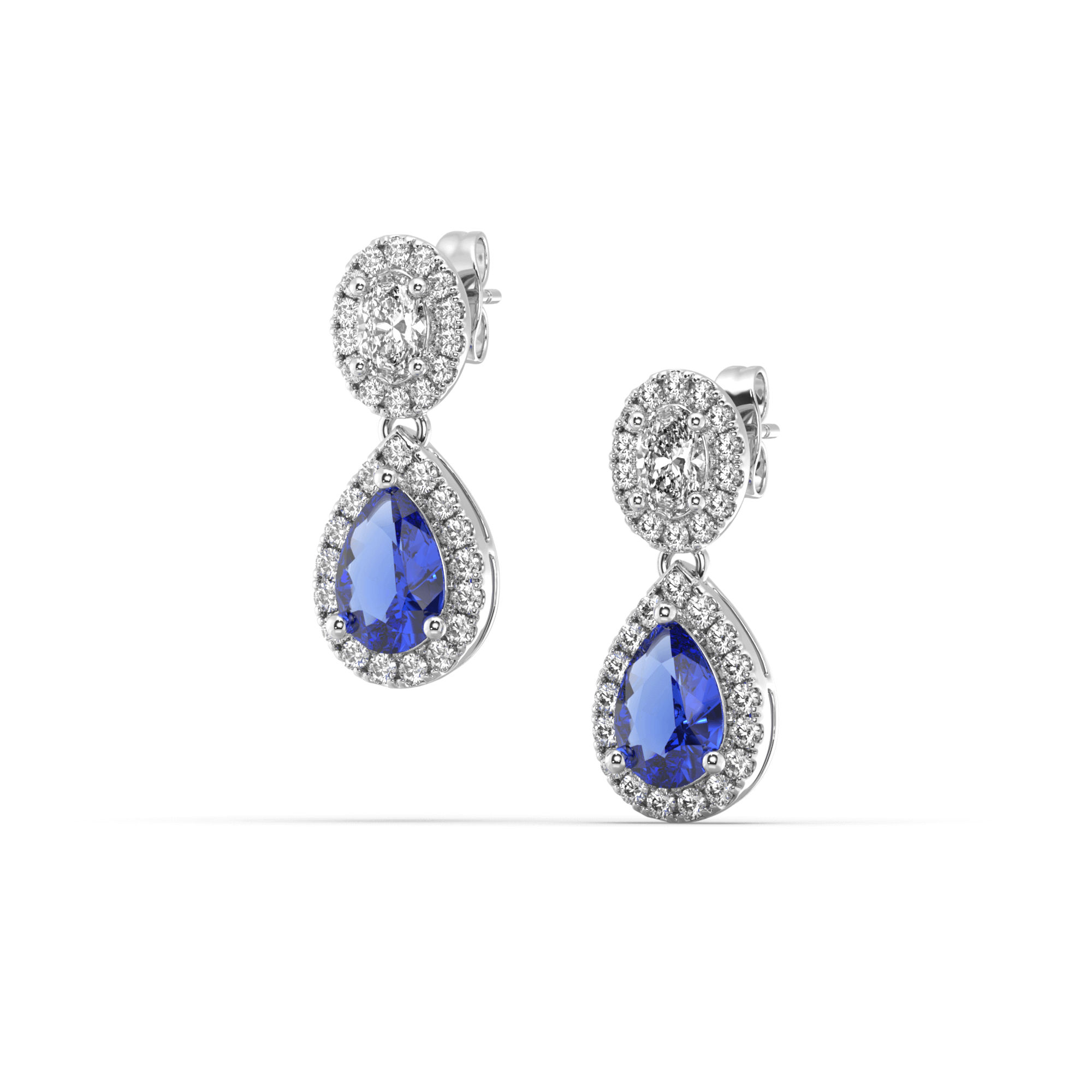 Blue Topaz Pear Drop Earrings