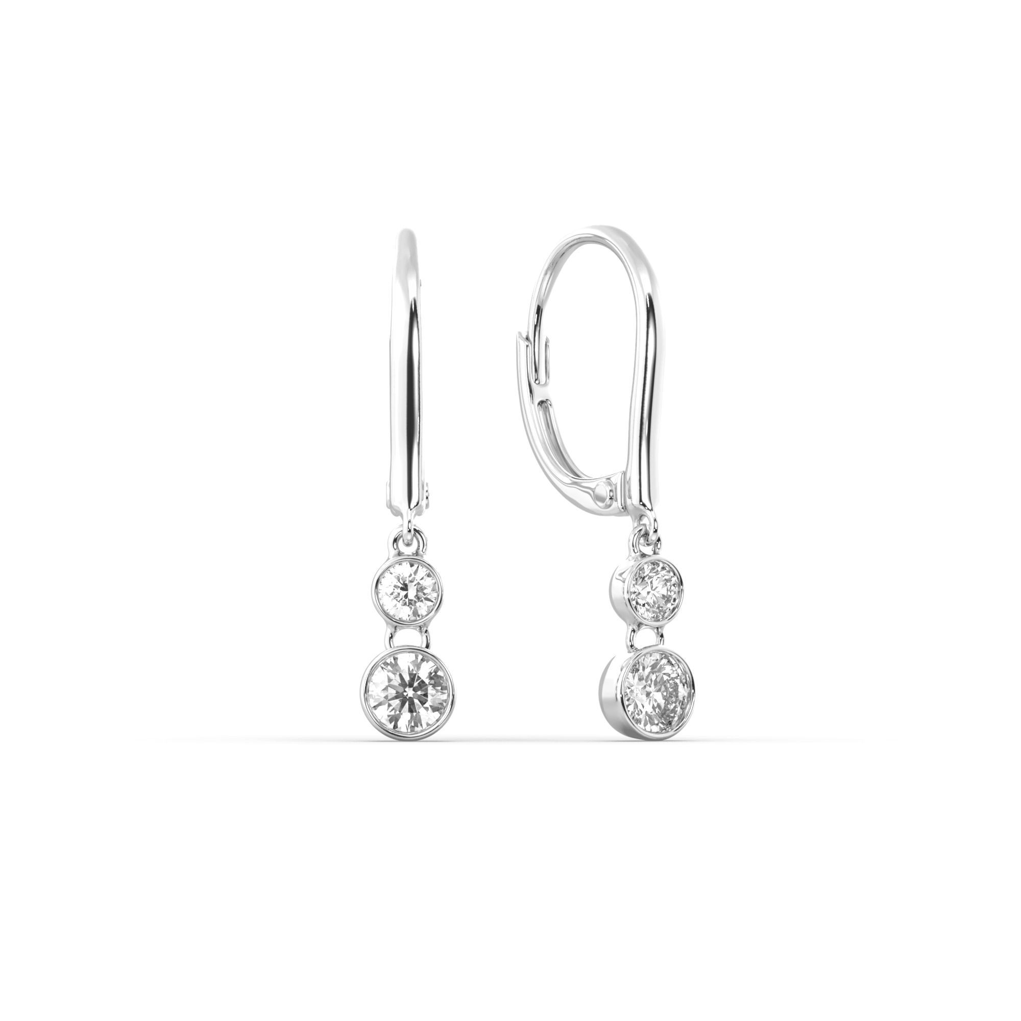 Solitaire Diamond Hoop Earring