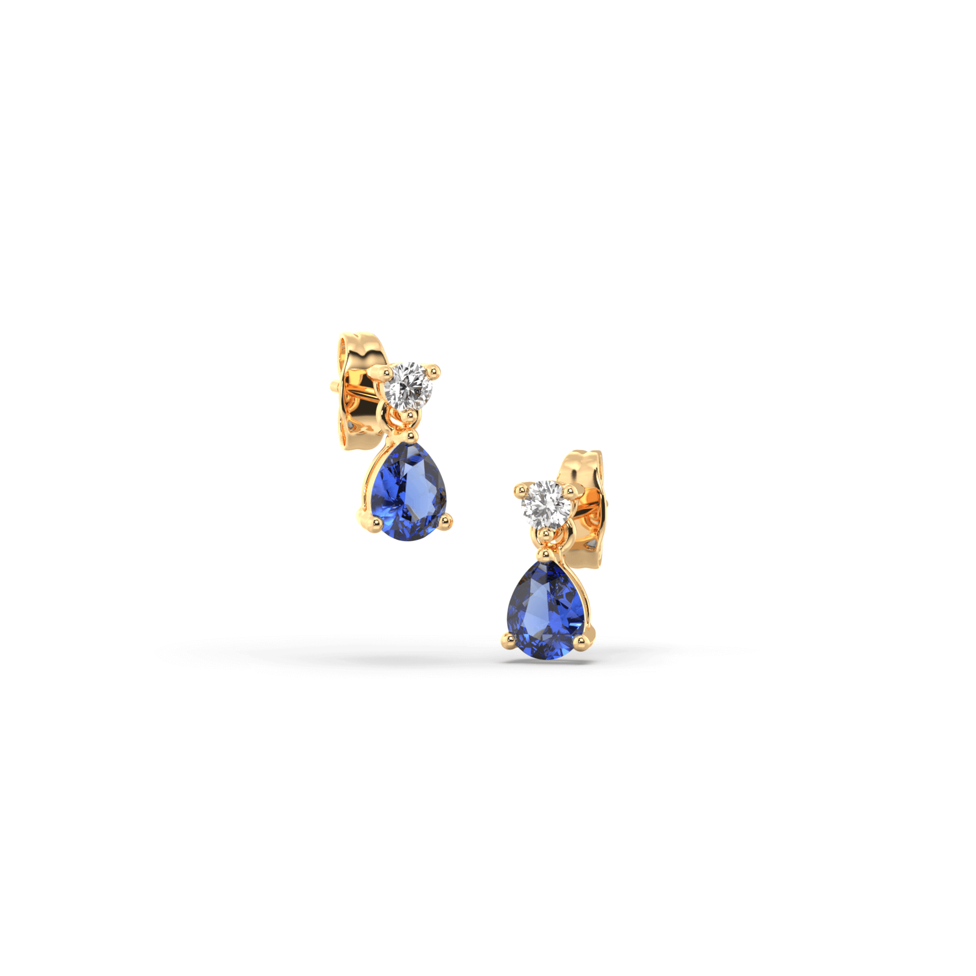 Blue Sapphire Pear Drop Earrings