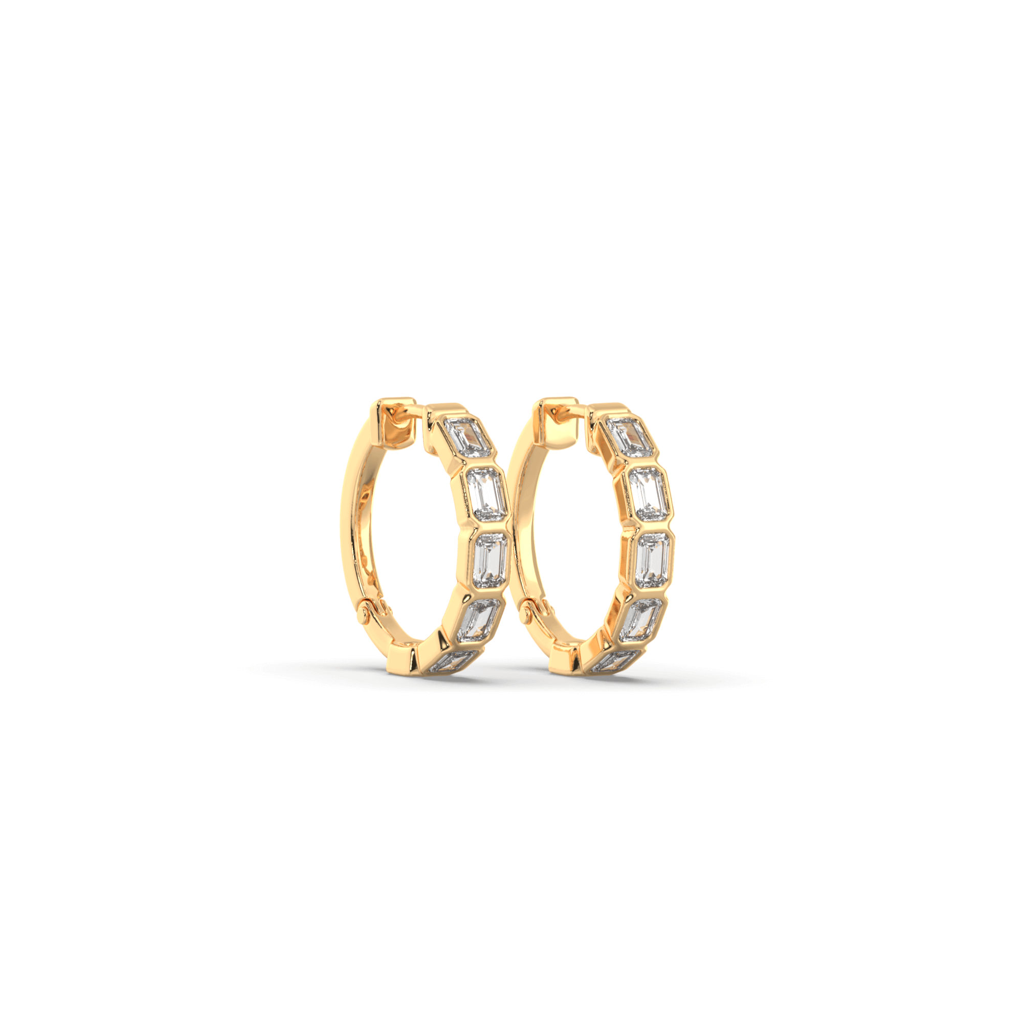 Emerald-Cut Hoop Earrings 