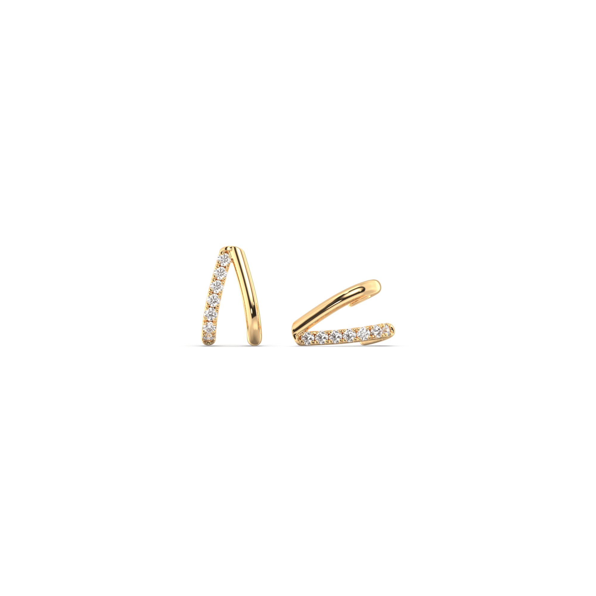 Reversed V Pavé Huggie