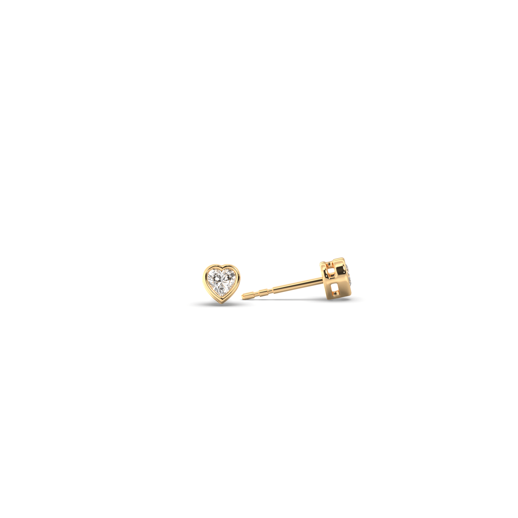 Diamond Heart Stud Earrings