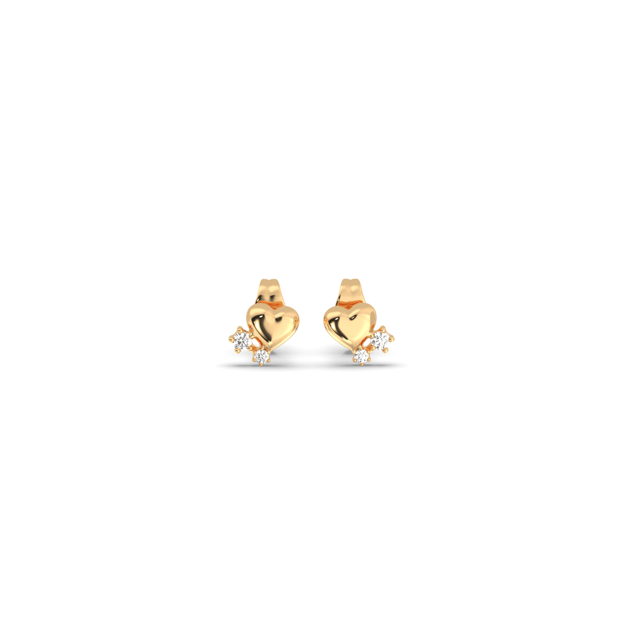 Plain Heart Stud Earrings