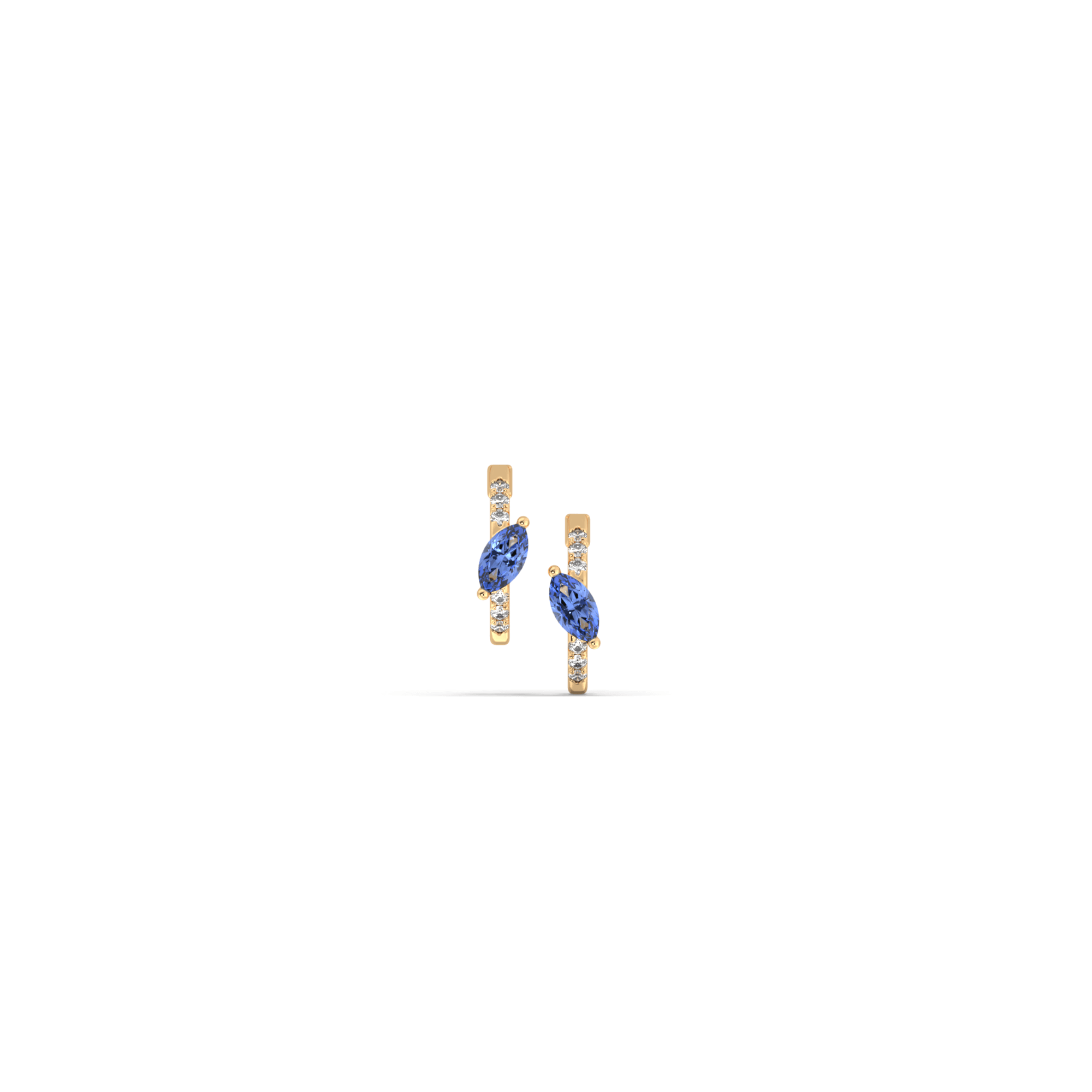 Blue Sapphire J Hoop Earrings