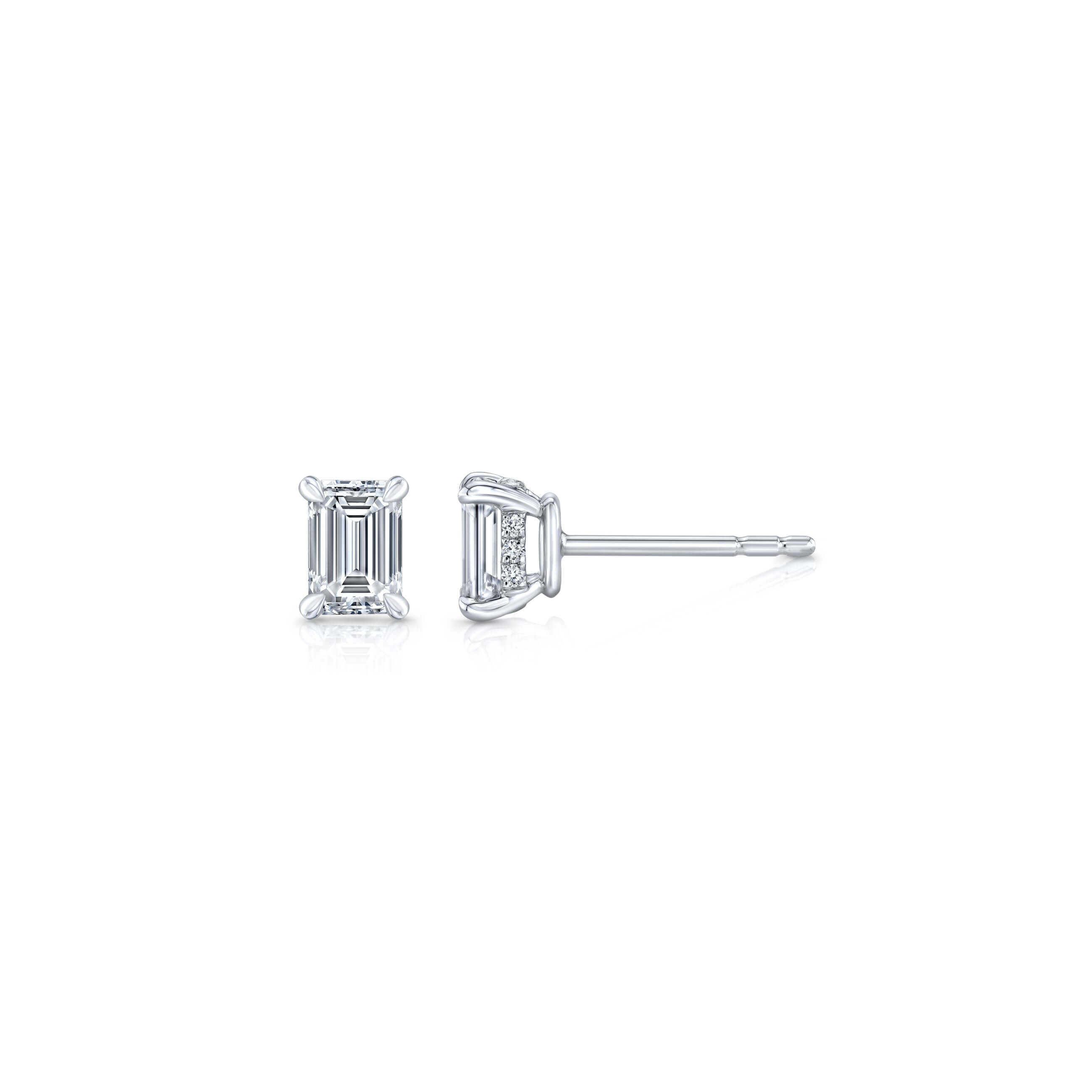1.10 CT Emerald Cut Diamond Earring