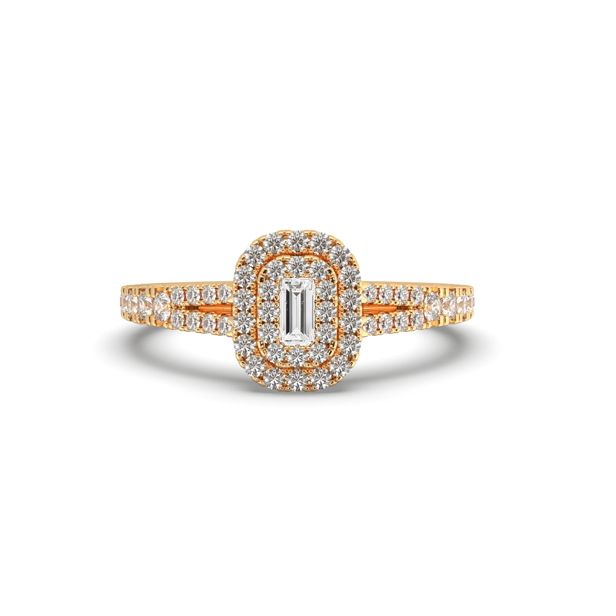 The Floating Split Band Emerald Engagement Ring