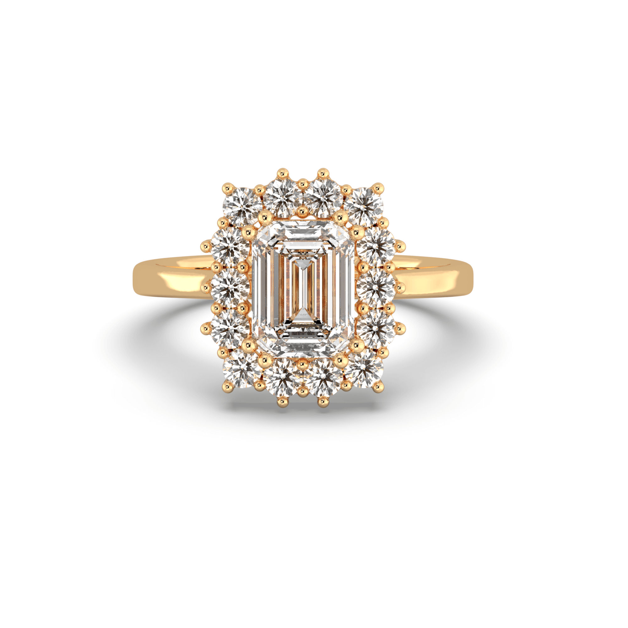 The Halo Emerald Engagement Ring