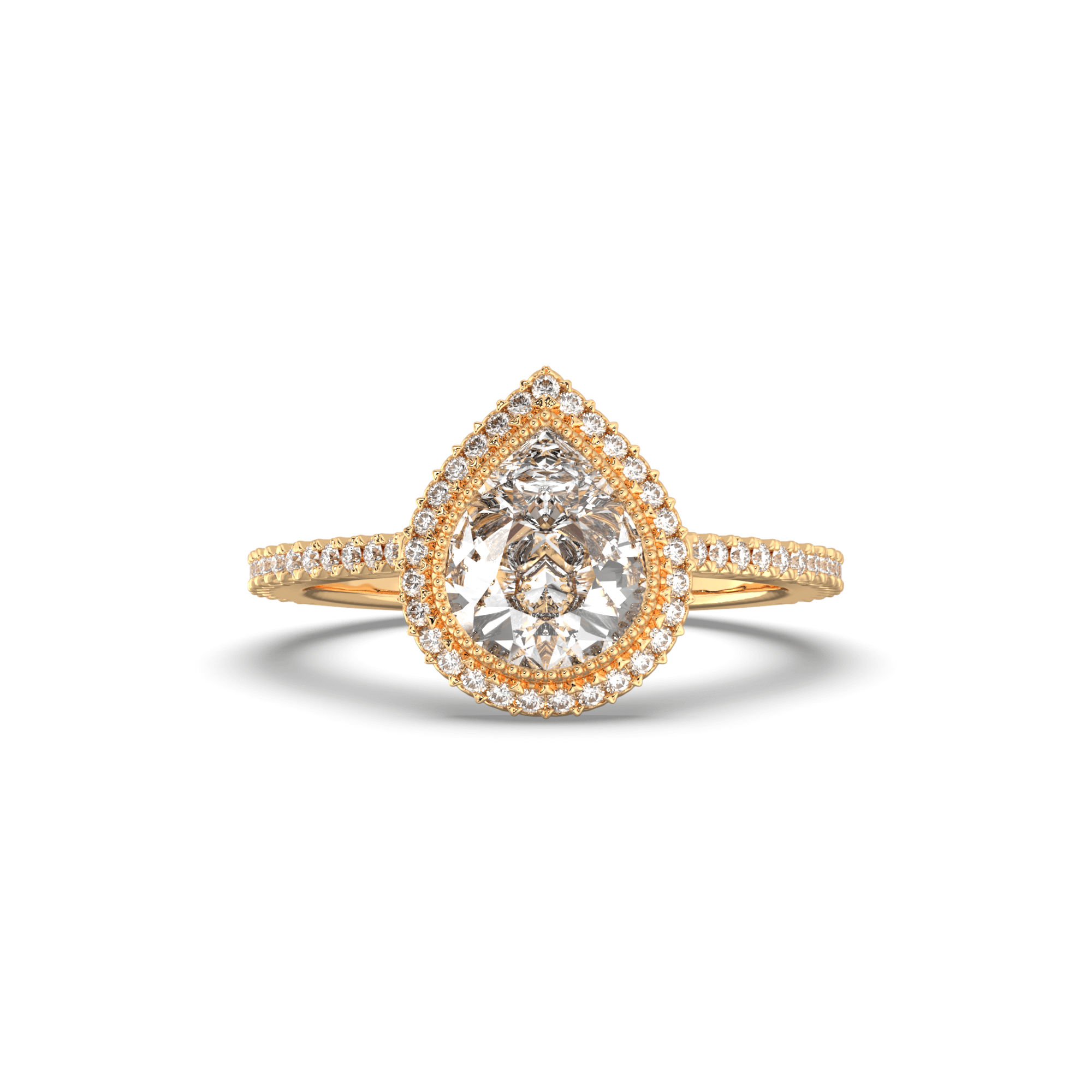 The Halo Pear Engagement Ring