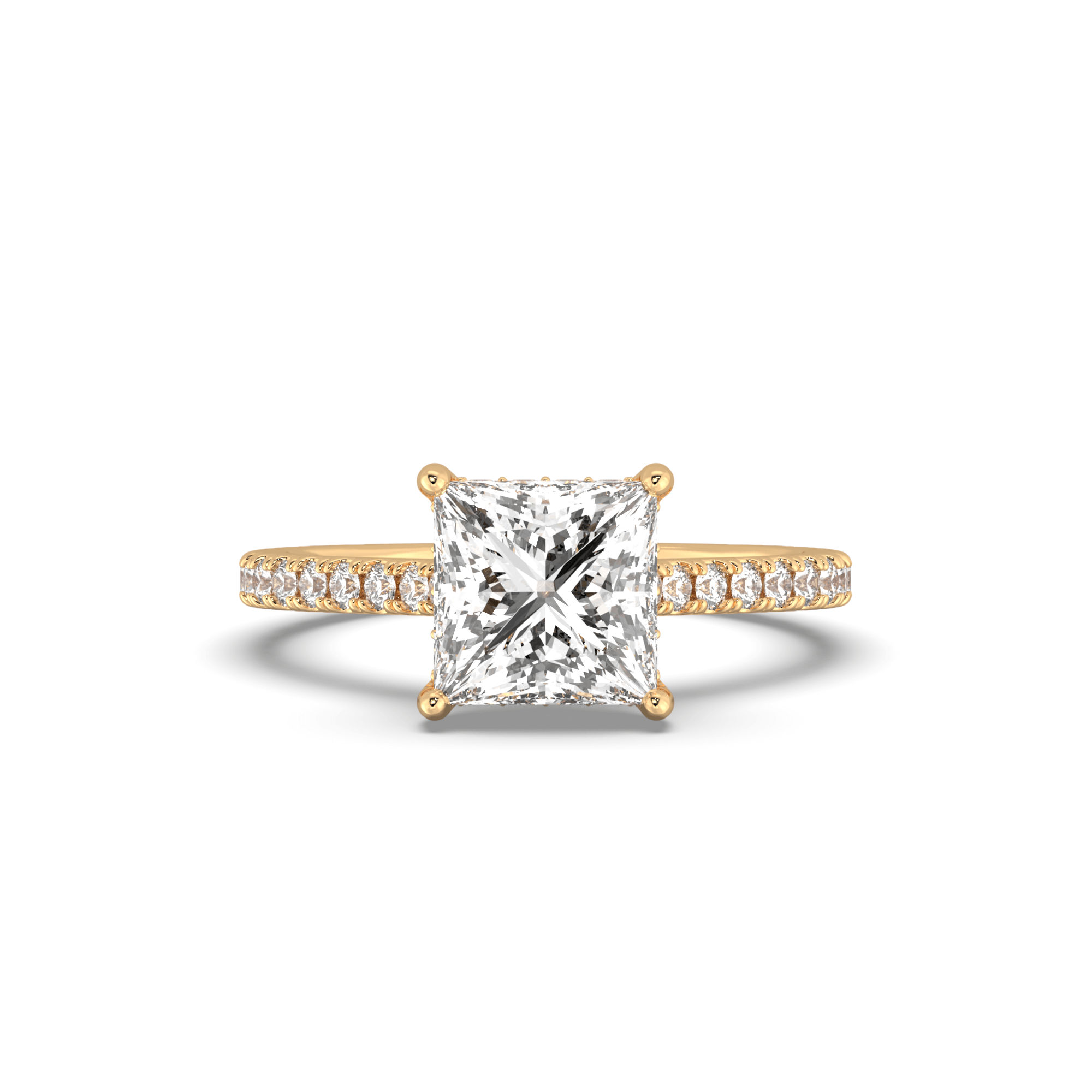 The Classic Hidden Halo Princess Engagement Ring