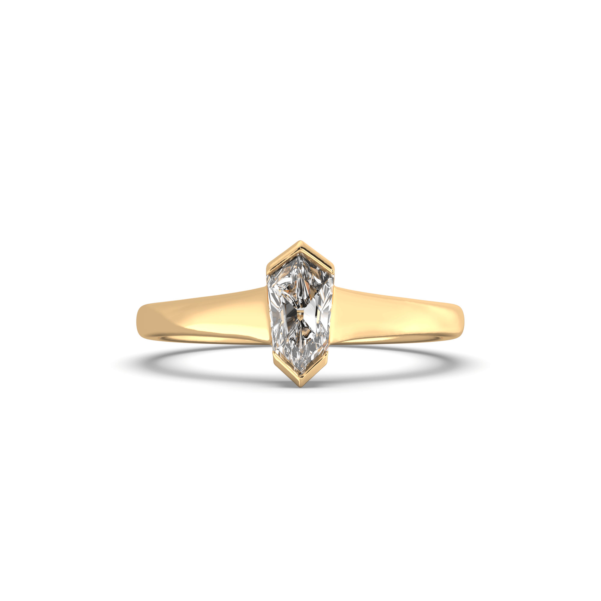 Hexagon Cut Wedding Band