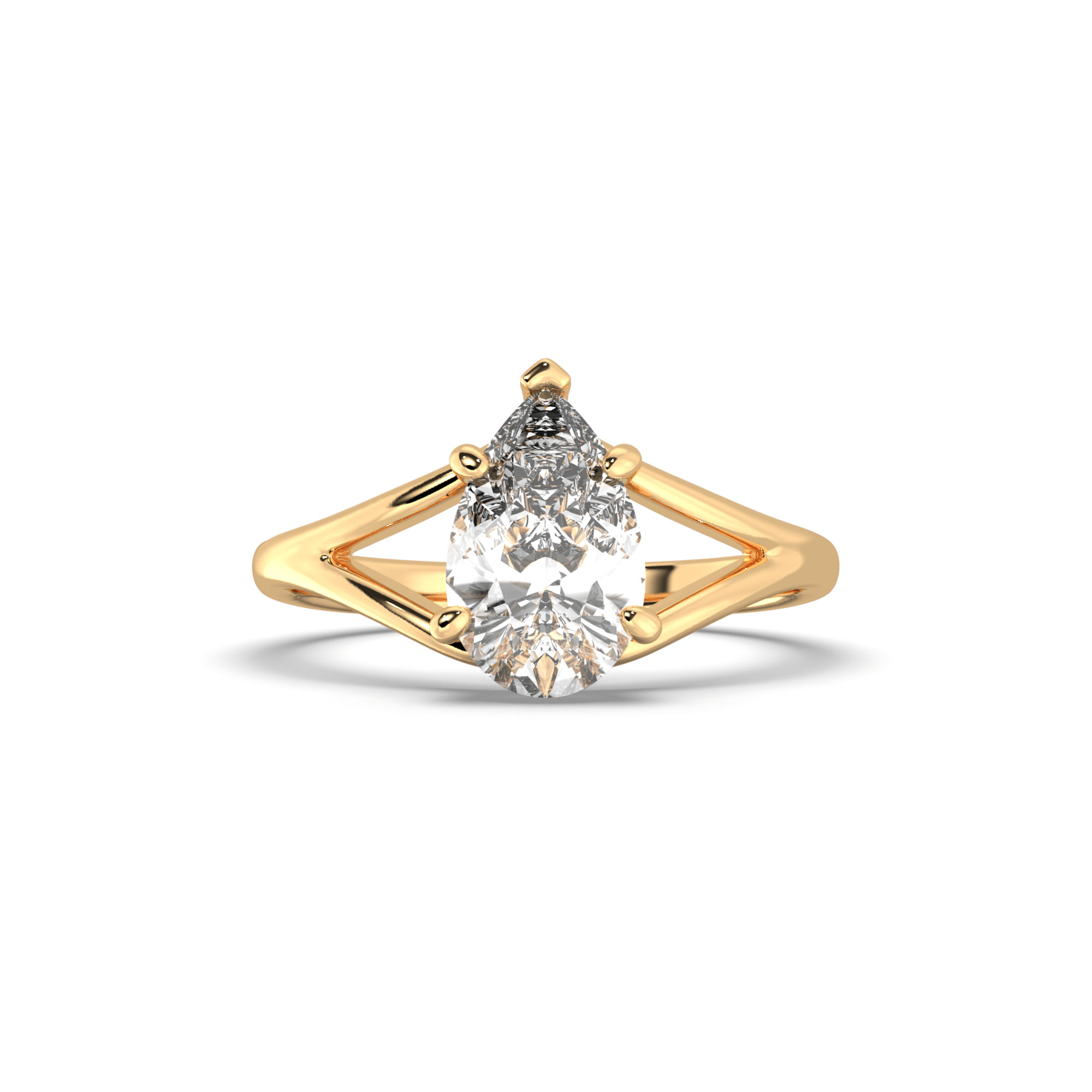 The Signature 5 Prong Pear Engagement Ring