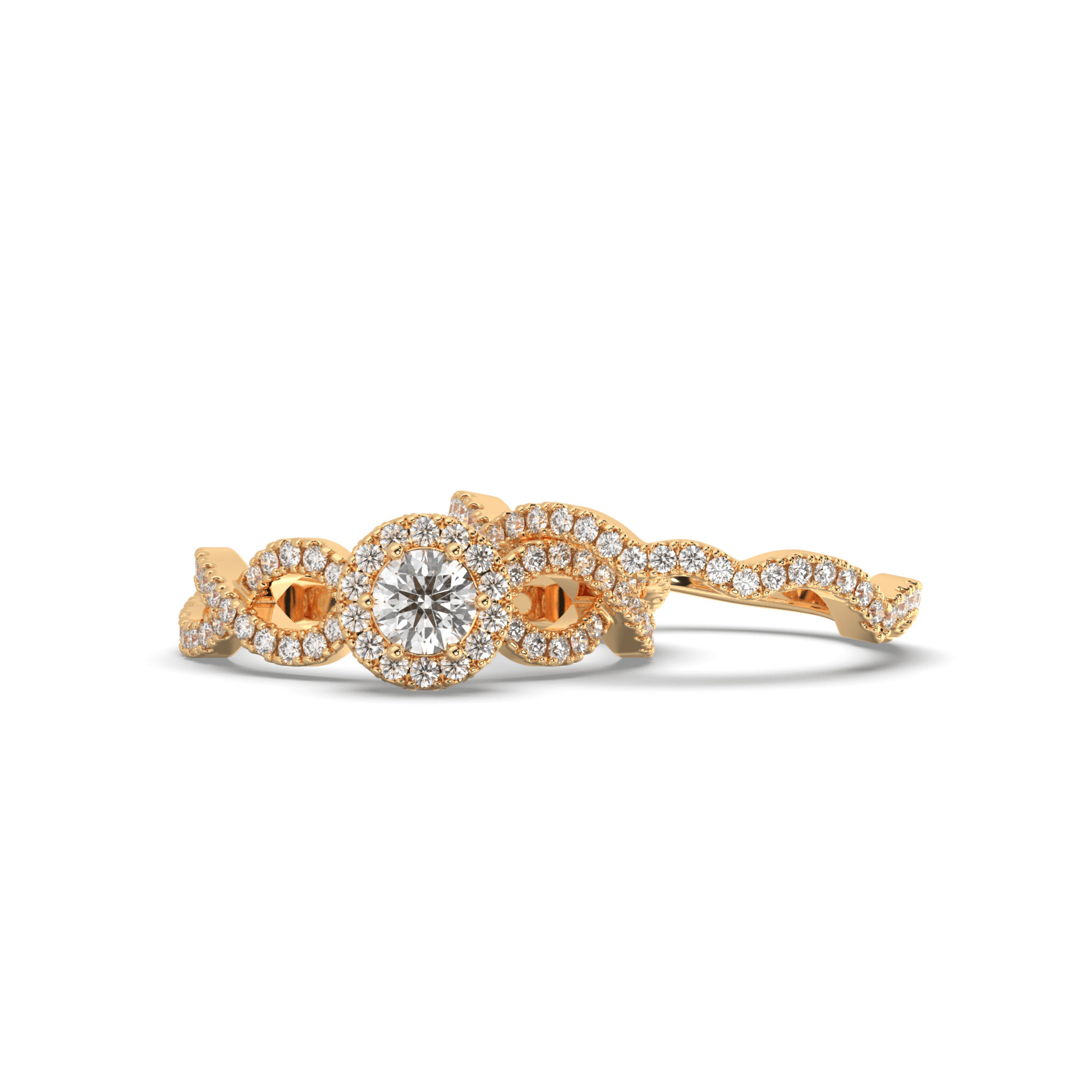 Round Bridal Set wedding Ring 
