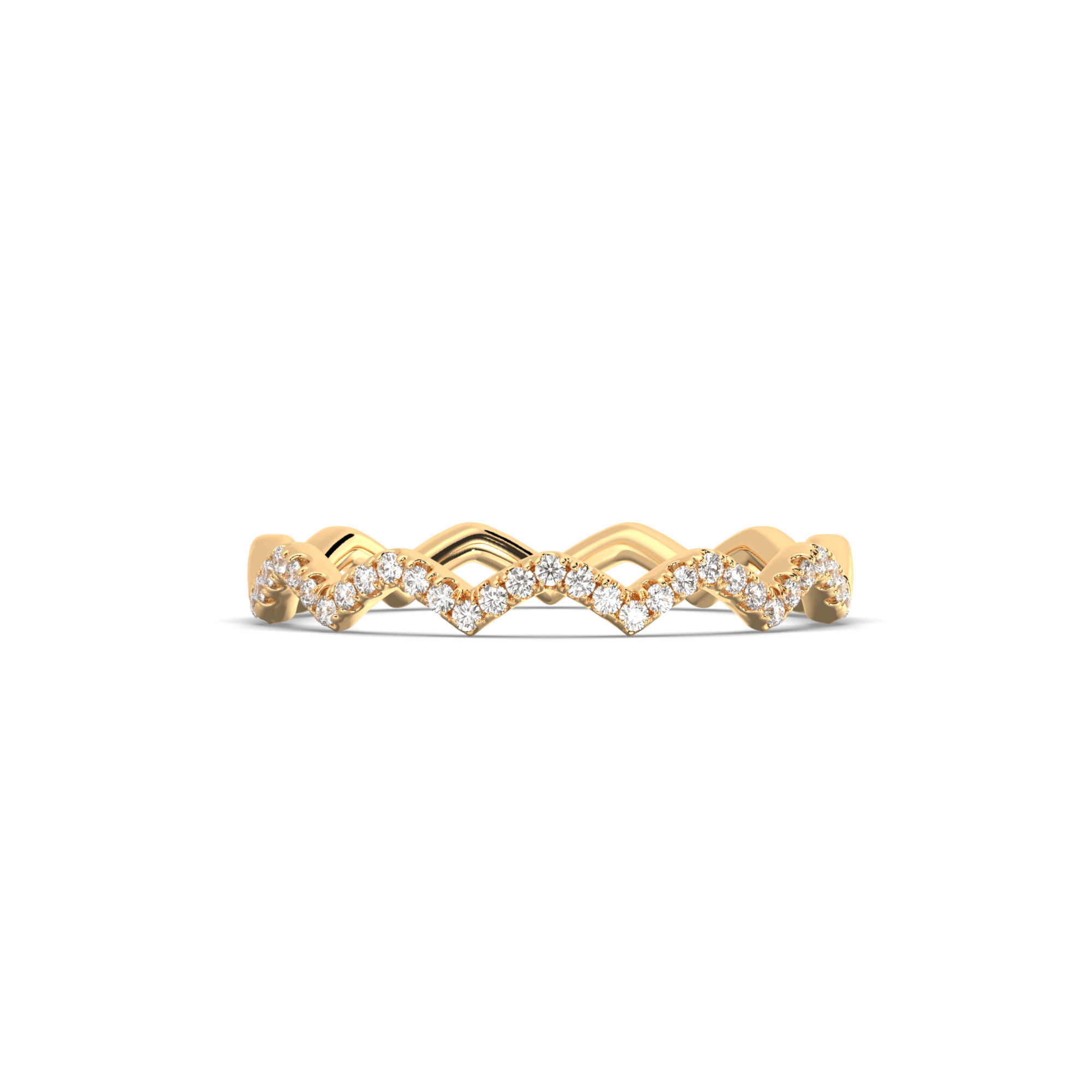 Pavéd Diamond Zigzag Ring