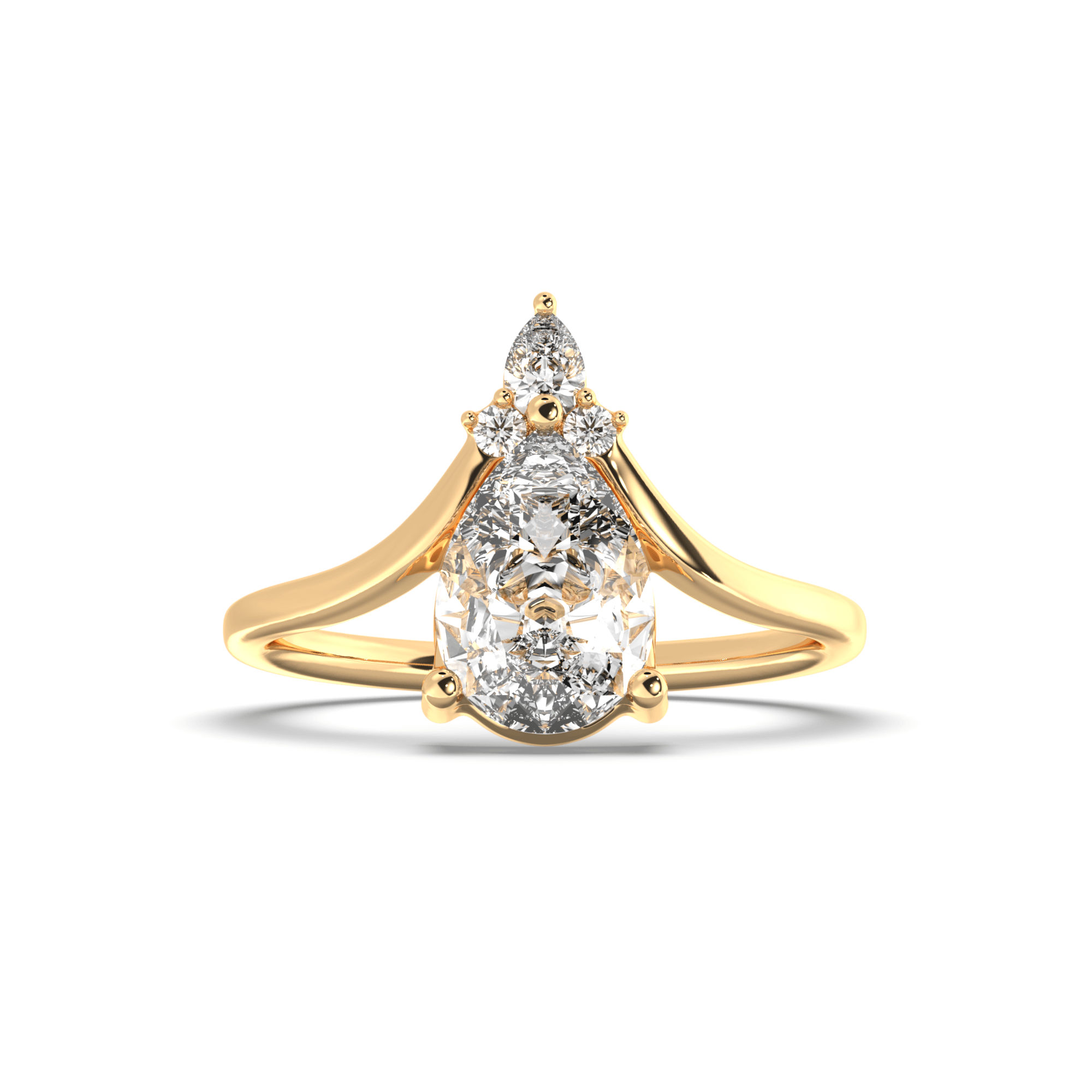 Pear Trilogy Engagement Ring