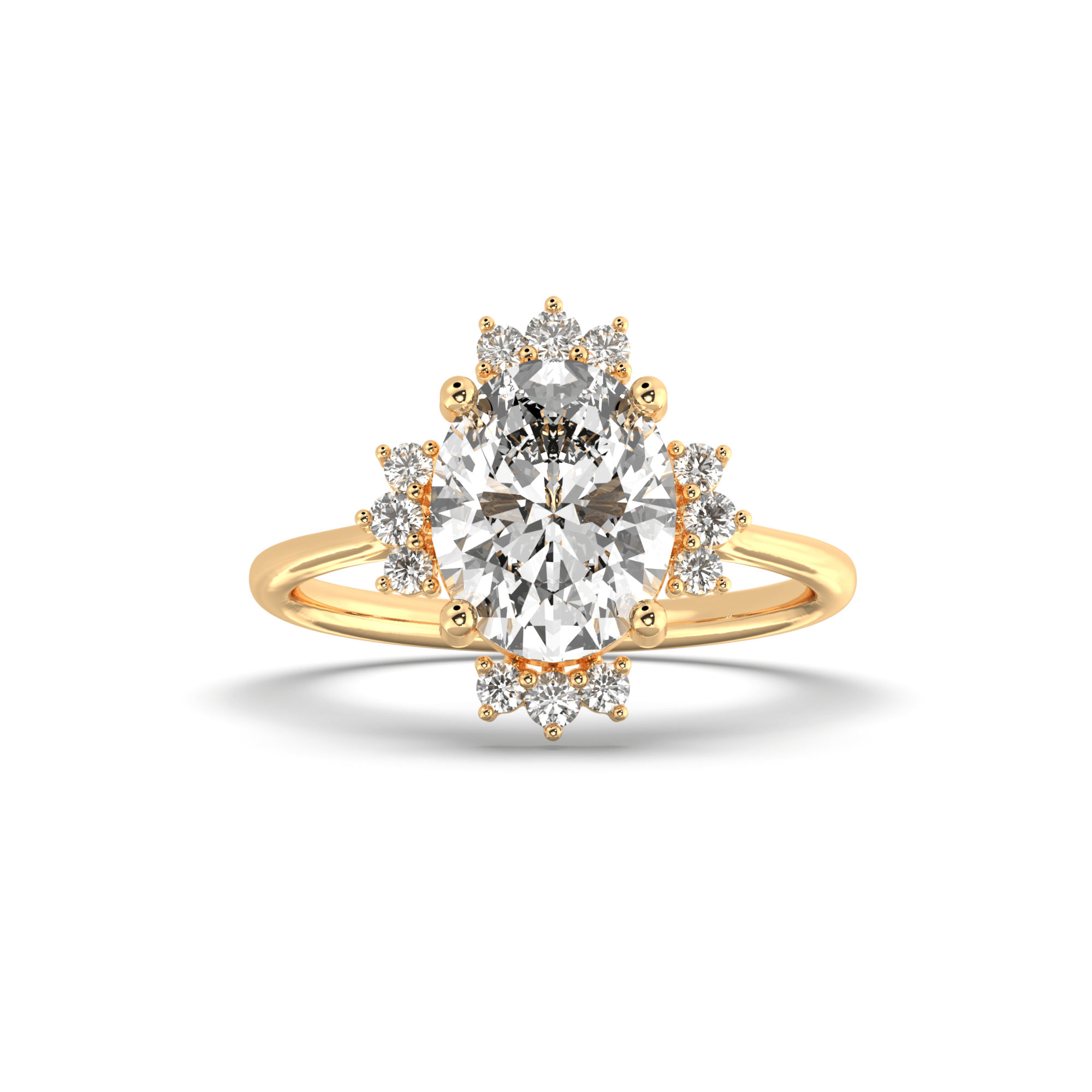 The Aurora Halo Oval Engagement Ring