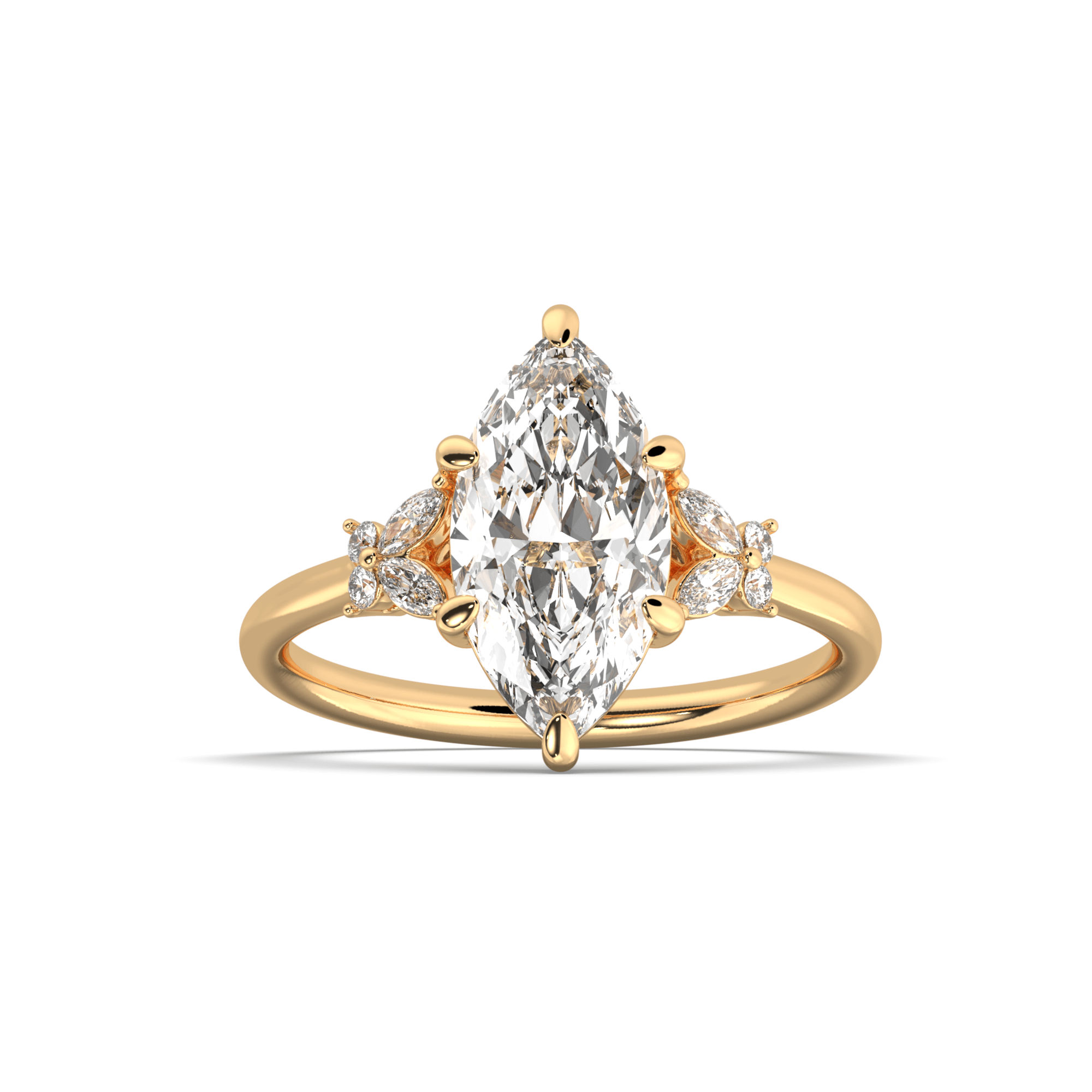 The Signature Floral Marquise Engagement Ring