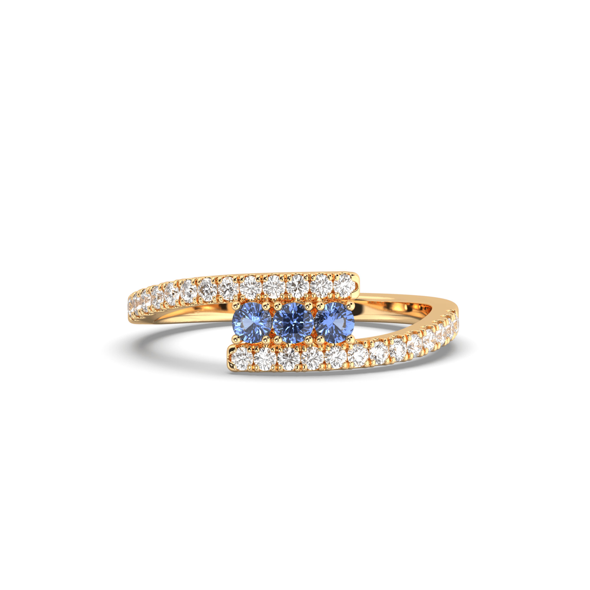 Tanzanite Three Stone Aurora ring