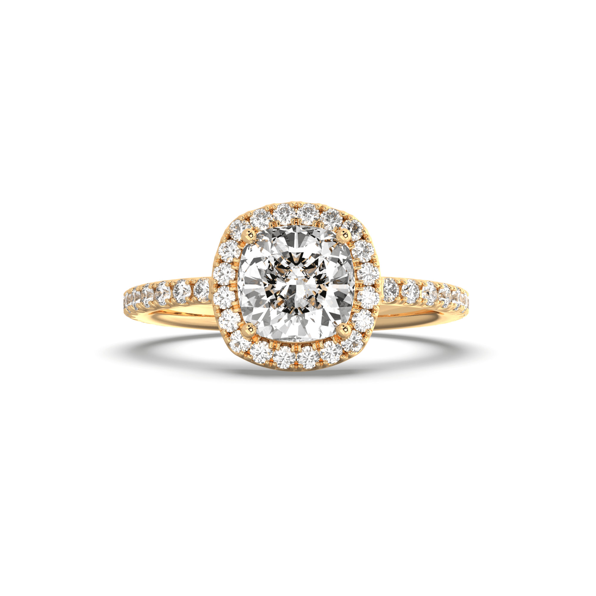 Cushion Diamond Halo Engagement Ring