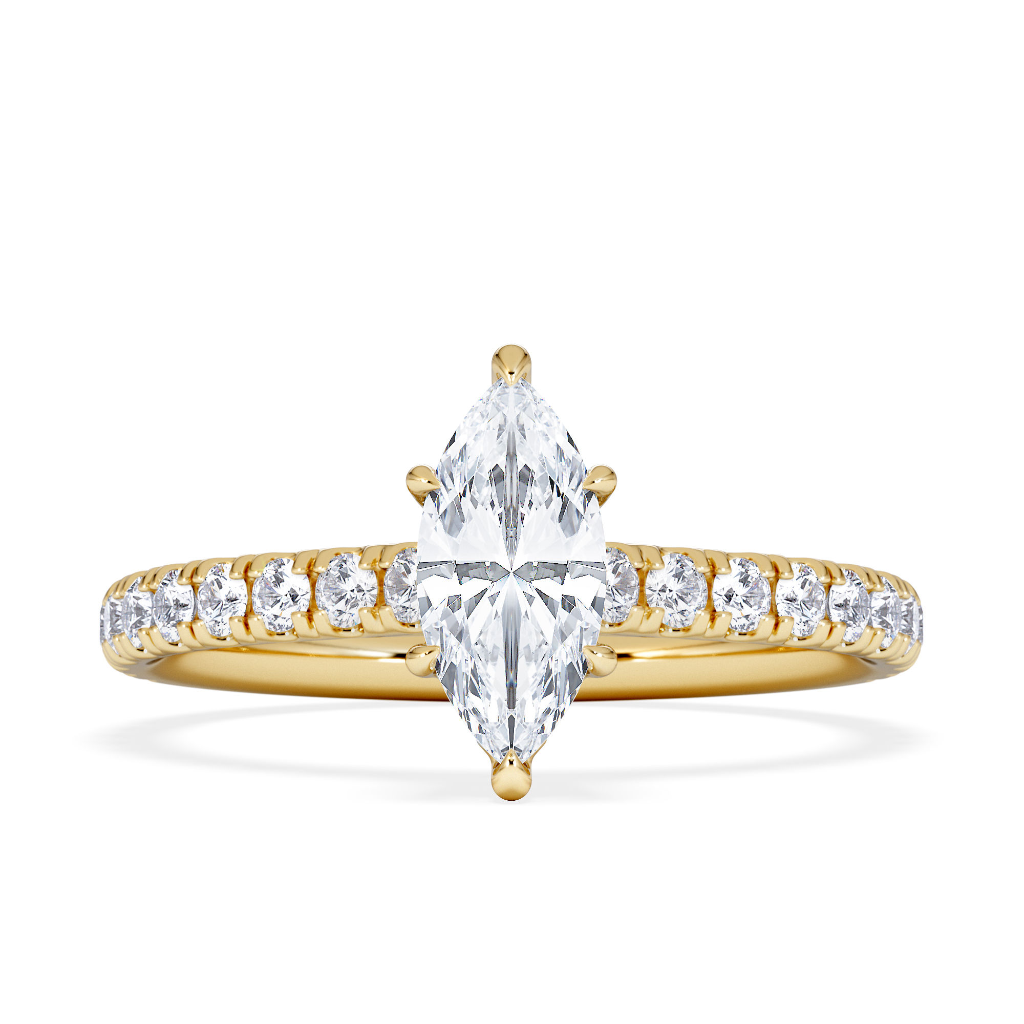 Accented Solitaire Marquise Ring