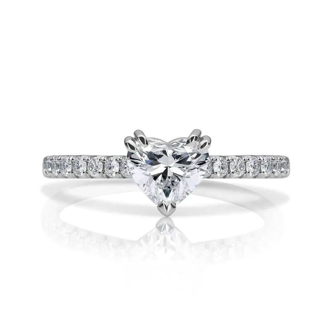 Heart Diamond pave setting Engagement Ring