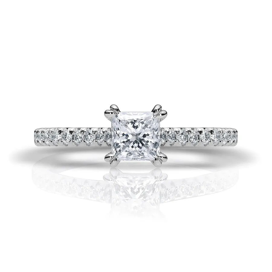 Princess cut Pave setting Diamond Ring