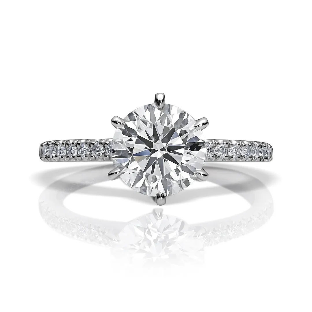 1.50 CT Round Cut Pave setting Diamond Ring
