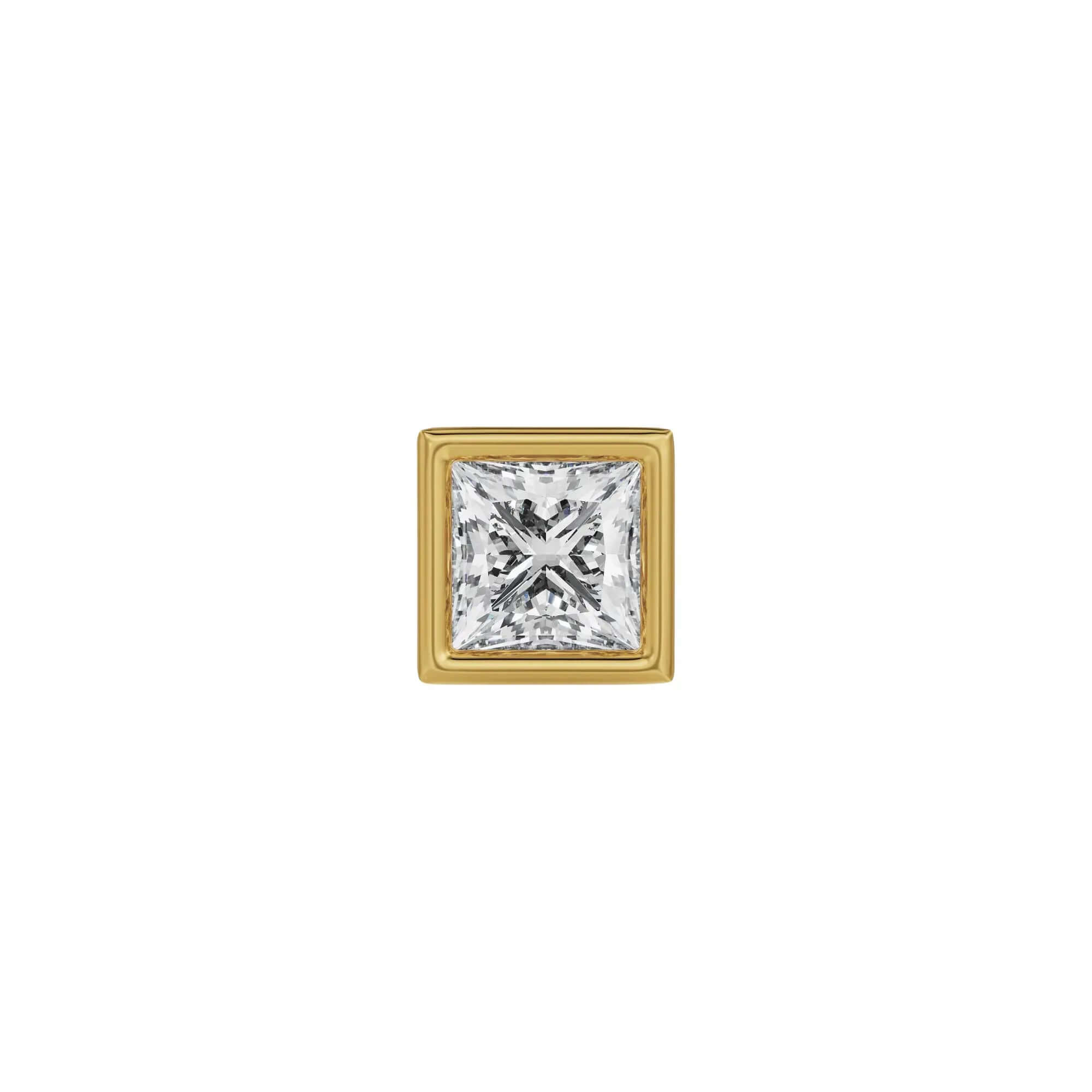 0.50 CT Leo Princess Cut Lab Diamond Men's Stud