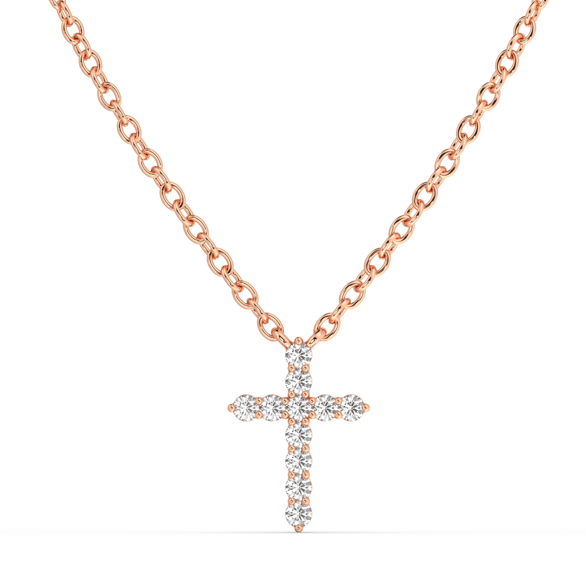 Rose's Cross Diamond Necklace